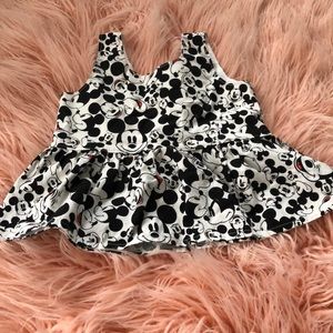 Handmade Mickey Mouse face peplum top